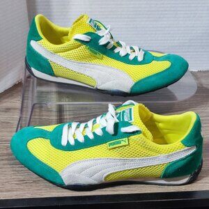 Puma Runner Suede & Mesh Sneakers men size 8.5 (EU41) green and yellow Brazil